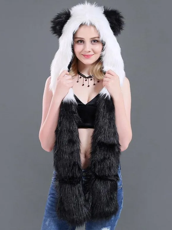 Soft Faux Fur Hat Animal-Shaped Women's Cap For Fall Winter