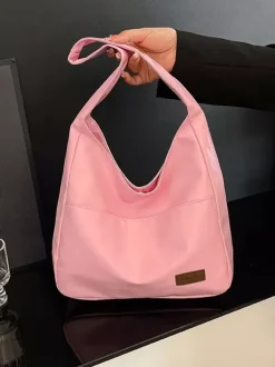 Soft Faux Leather U Shape Large Hobo Shoulder Bag Minimalist Daily Underarm Tote Purse