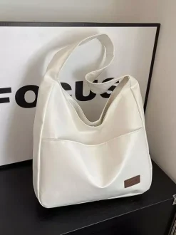 Soft Faux Leather U Shape Large Hobo Shoulder Bag Minimalist Daily Underarm Tote Purse