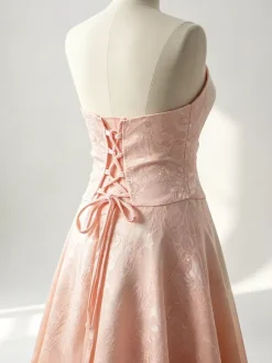 Soft Pink Floral Midi Dress Halter Summer A-line Vintage Dress For Women 2026
