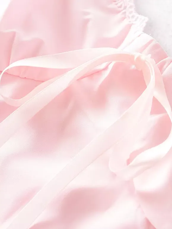 Soft Pink Lace-Trimmed Mini Dress For Summer 2026