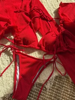 Solid Color Halter Bikini And Cover-ups 4 Piece Swimsuit Set For Summer 2026