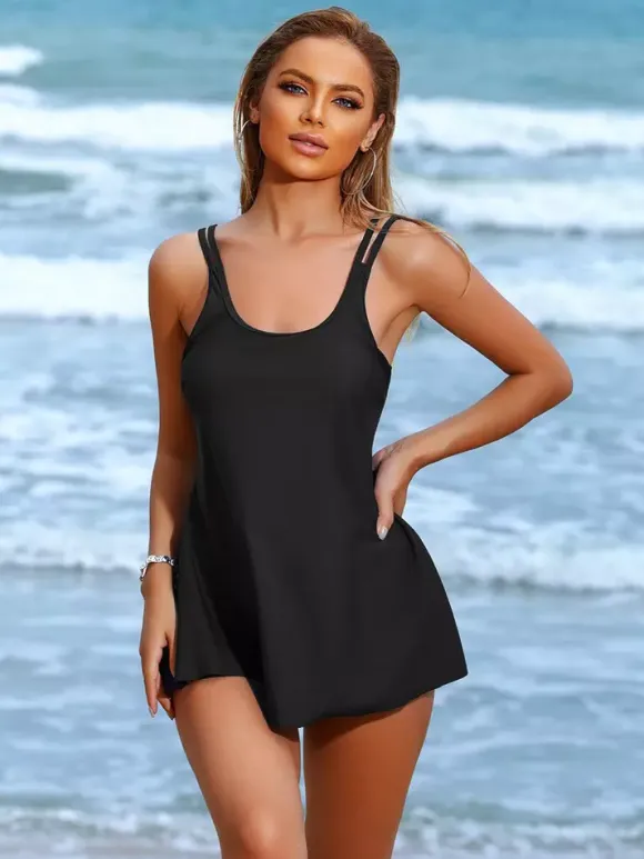 Solid Color Tankini Two Piece Swimwear For Women 2026
