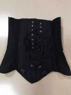 Solid Matte Underbust Corset Front Hooks Back Lace Up Waist Trainer