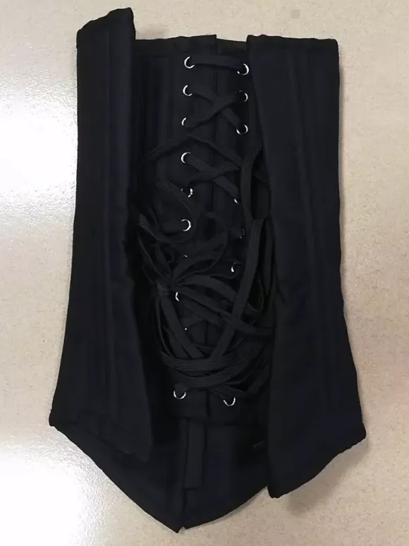 Solid Matte Underbust Corset Front Hooks Back Lace Up Waist Trainer
