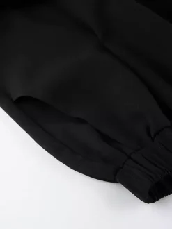 Sophisticated French Style Co-ord Set Women - Puff Sleeve Notch Collar Top Black Wide Leg Pants - Summer Workwear 2026