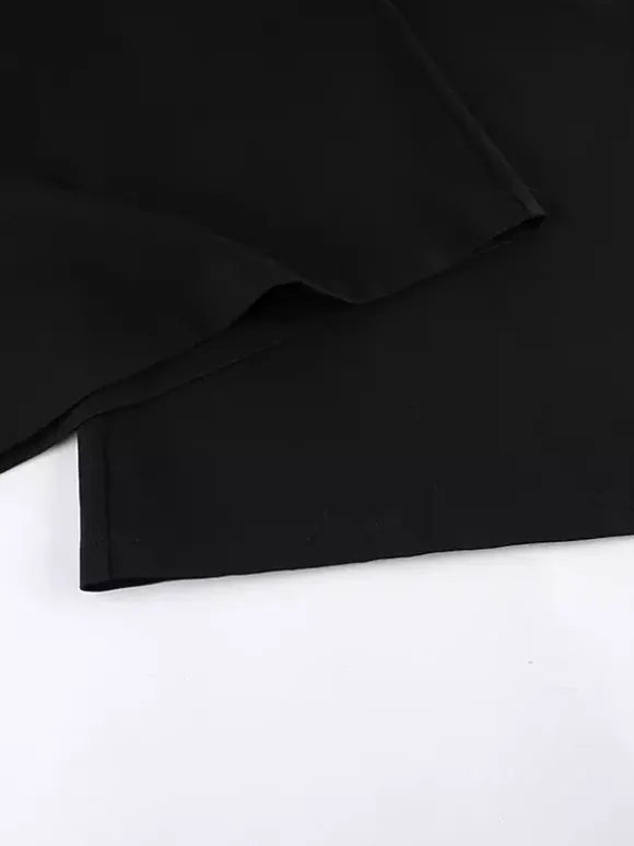 Sophisticated French Style Co-ord Set Women - Puff Sleeve Notch Collar Top Black Wide Leg Pants - Summer Workwear 2026