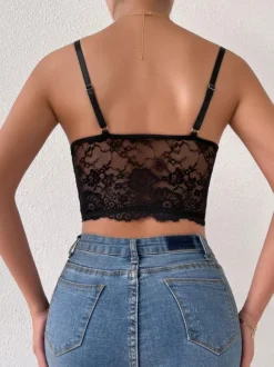 Spaghetti Strap Sweetheart Corset Crop Tops For Woman Sexy Black Bustiers
