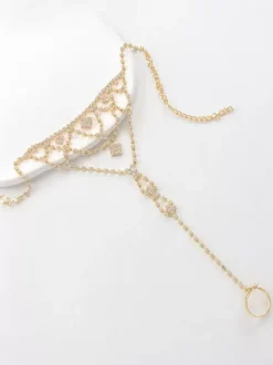 Sparkling Anklet Crystal Layered Beach Vacation Ankle Bracelet