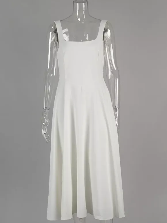 Square Neck Sleeveless A-line Maxi Dress For Summer 2026