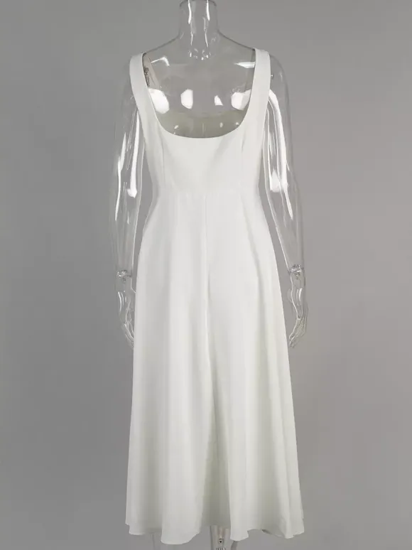 Square Neck Sleeveless A-line Maxi Dress For Summer 2026