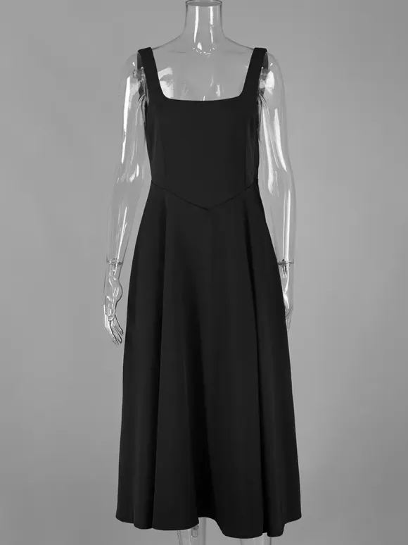 Square Neck Sleeveless A-line Maxi Dress For Summer 2026