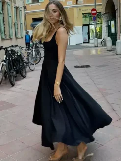 Square Neck Sleeveless A-line Maxi Dress For Summer 2026
