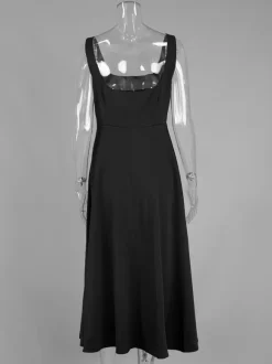Square Neck Sleeveless A-line Maxi Dress For Summer 2026