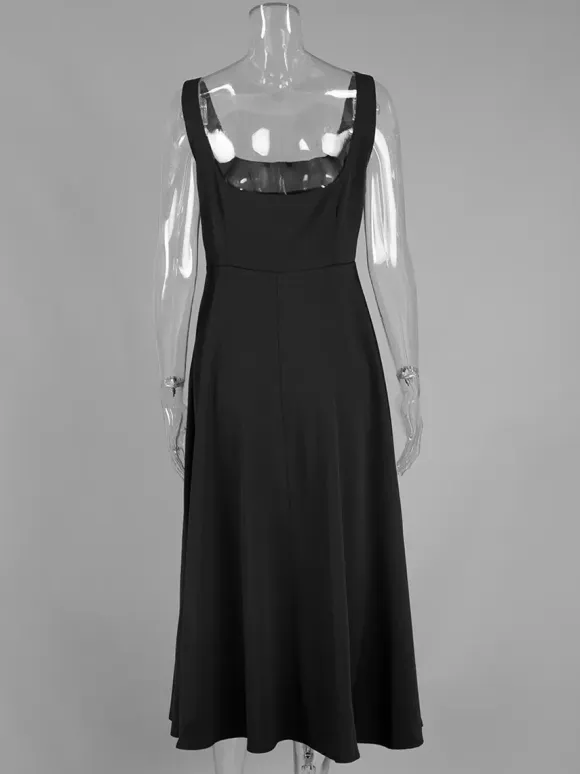 Square Neck Sleeveless A-line Maxi Dress For Summer 2026