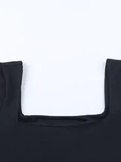 Square Neck Women Bubble Mini Dress With Big Bow - Black Long Sleeve Elegant Contrast - Audrey Style Spring Party Wear 2026