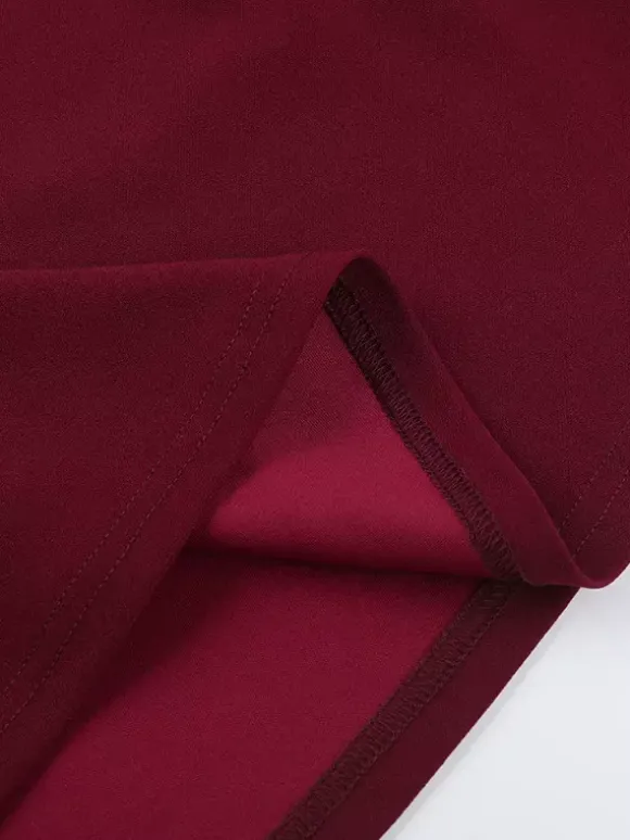 Square Neck Midi Dress For Women - Retro A-Line Pleated Dress - Spring Cocktail Party 2026