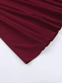 Square Neck Midi Dress For Women - Retro A-Line Pleated Dress - Spring Cocktail Party 2026