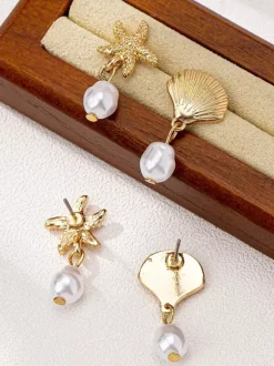 Starfish And Shell Shaped Ocean Style Earring For Women 2026