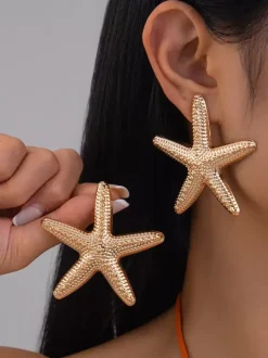 Starfish Shape Ocean Style Earrings For Women 2026