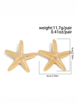Starfish Shape Ocean Style Earrings For Women 2026