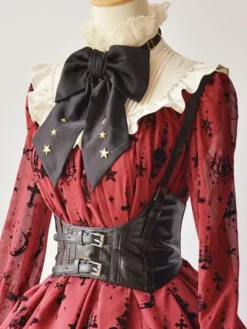 Steampunk Gothic Black Lolita Corset Metallic Buckle Lolita Bustier Dreaa