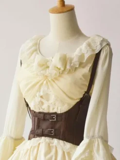 Steampunk Gothic Black Lolita Corset Metallic Buckle Lolita Bustier Dreaa