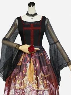 Steampunk Lolita Blouses Lolita Top Black Long Sleeves Lace Lolita Shirt