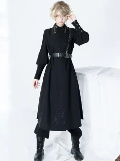 Steampunk Lolita Accessories Black Metal Details PU Leather Sash Miscellaneous