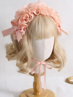 Steampunk Lolita Accessories Blue Gray Lace Bows Headwear Polyester Miscellaneous