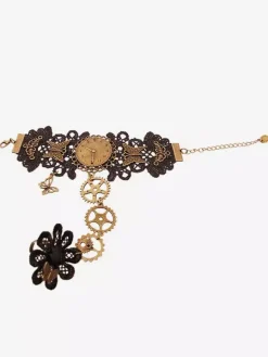 Steampunk Lolita Bracelet Lace Metal Details Bronze Lolita Accessories