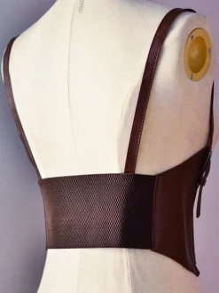 Steampunk Lolita Corset Metallic Buckle Brown Lolita Bustier