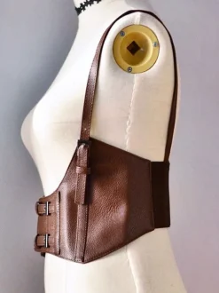 Steampunk Lolita Corset Metallic Buckle Brown Lolita Bustier