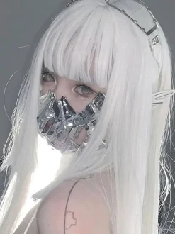 Steampunk Lolita Wig White Long Heat-resistant Fiber Lolita Accessories