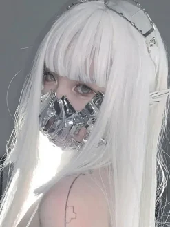 Steampunk Lolita Wig White Long Heat-resistant Fiber Lolita Accessories
