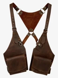 Steampunk Costume Men's Accessory Grommets Handmade Leather Shoulder Bag