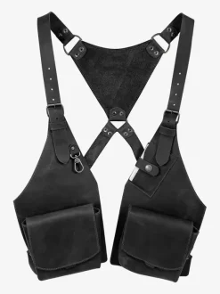 Steampunk Costume Men's Accessory Grommets Handmade Leather Shoulder Bag