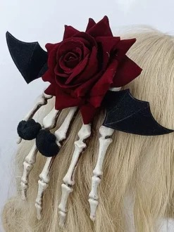Steampunk Lolita Accessories Black Flowers Headwear Miscellaneous