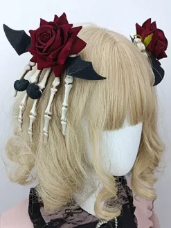 Steampunk Lolita Accessories Black Flowers Headwear Miscellaneous