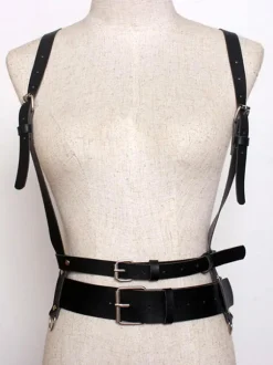 Steampunk Lolita Accessories Black Metal Details PU Leather Miscellaneous