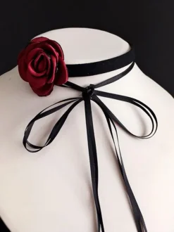 Steampunk Lolita Accessories White Flowers Choker Polyester Fiber Miscellaneous