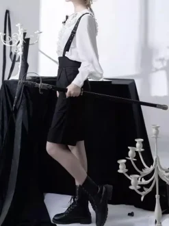 Steampunk Lolita Bloomers Black Straight Lolita Shorts