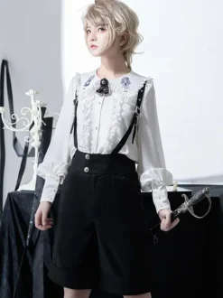 Steampunk Lolita Bloomers Black Straight Lolita Shorts