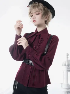 Steampunk Lolita Blouses Green Long Sleeves Lace Lolita Top Lolita Shirt