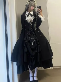 Steampunk Lolita Blouses Ruffles Lace Long Sleeves Lolita Top Blouse White Lolita Shirt