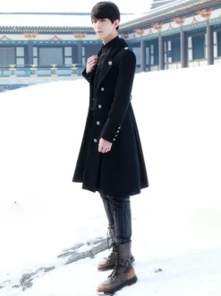 Steampunk Lolita Coats Black Coat Metal Details Overcoat Polyester Fall Lolita Outwears