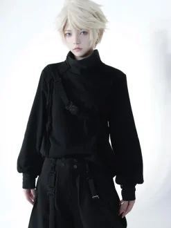 Steampunk Lolita Coats Black Polyester Top Top Fall Lolita Outwears