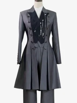 Steampunk Lolita Coats Gray Coat Overcoat Polyester Winter Lolita Outwears