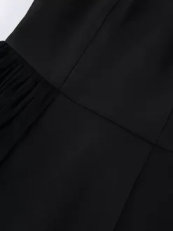 Strapless Summer Mini Dress With Asymmetric Pleated Drape For Women 2026