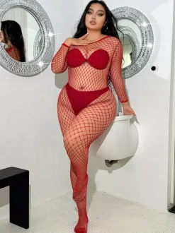 Strech Plus Size Hosiery Long Sleeves Nylon Sexy Bodystockings